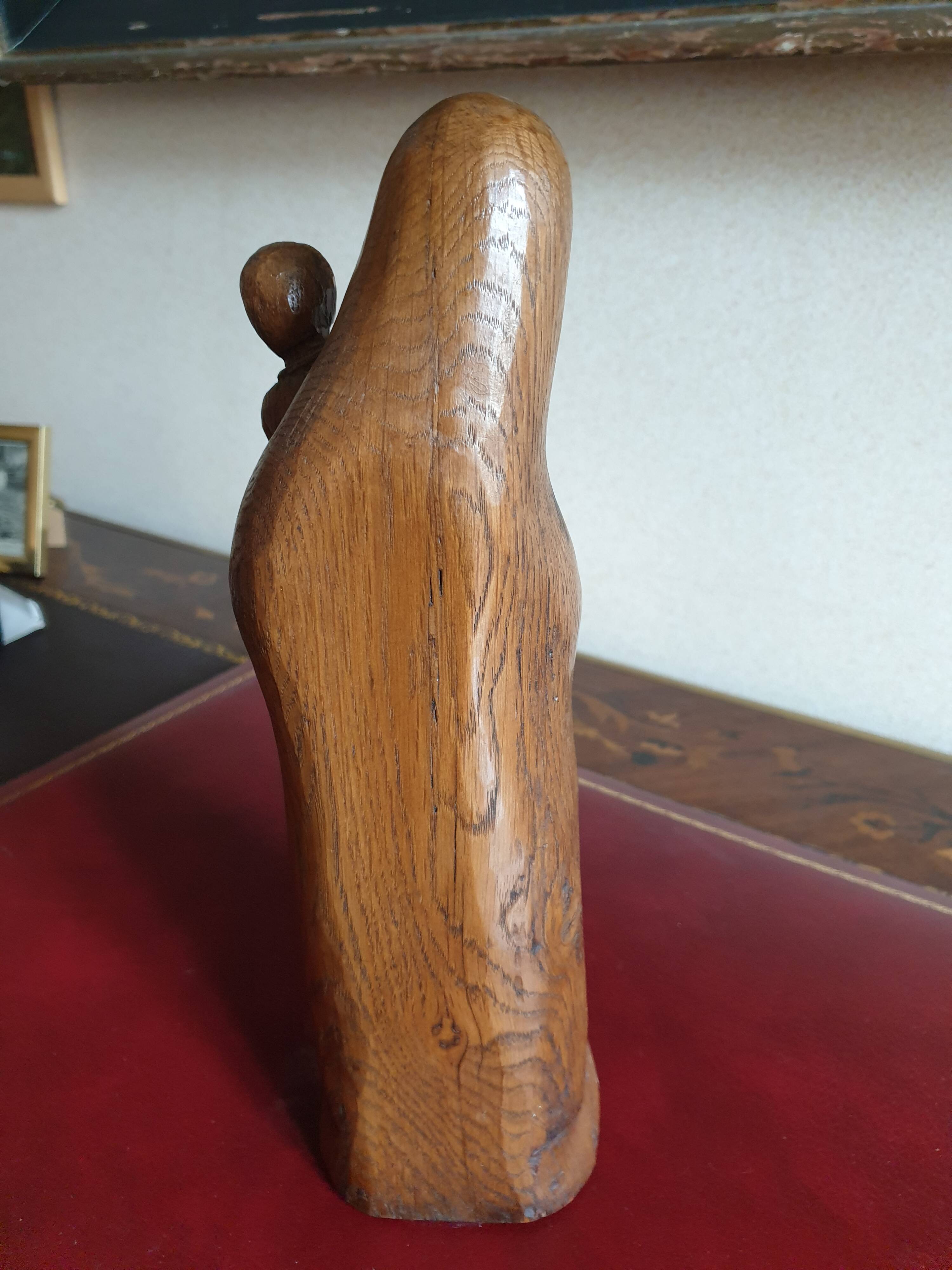 Holy Virgin and Child in wood 31 cm popular art late 19th century early 20th century