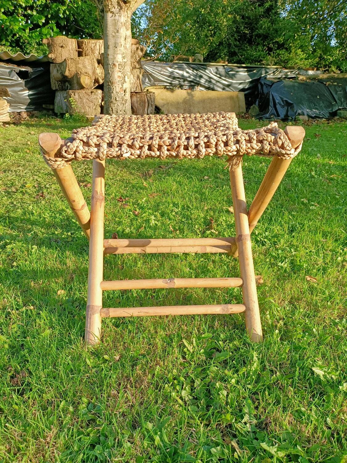 Retro bamboo stool