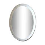 Oval mirror frame white wood - 82x53cm