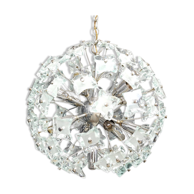 Lustre en verre spoutnik, années 1970