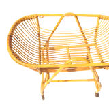 Vintage rattan cradle for baby with bed sky