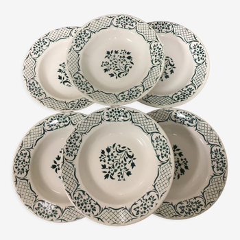 6 assiettes creuses Digoin Sarreguemines Modèle "Versailles"