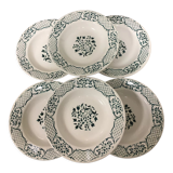 6 hollow plates Digoin Sarreguemines Model "Versailles"