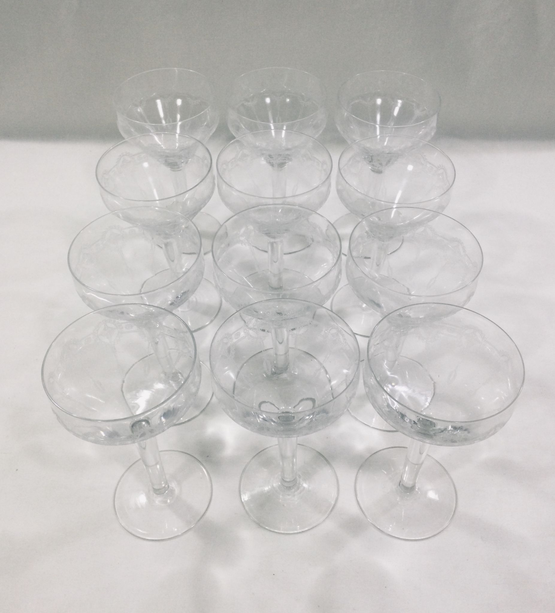 Art deco crystal glass service