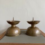Pair of brass church candlesticks