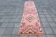 Tapis Couloir Rose à Médaillons, Tapis Turc Vintage, 86x364 Cm