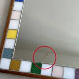 Miroir rectangulaire vintage avec bordure en mosaïque