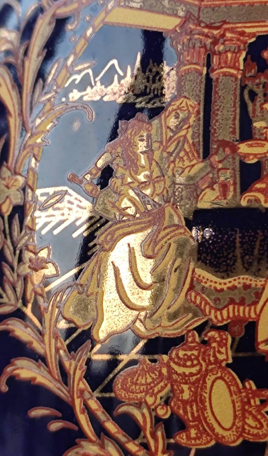 Old Large Egg Porcelain Jewelry Box Set