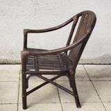 Fauteuil rotin vintage