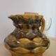 Amber faceted pitcher Sarreguemines pottery