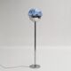 Lampadaire en chrome et verre de Murano bleu, 1970s