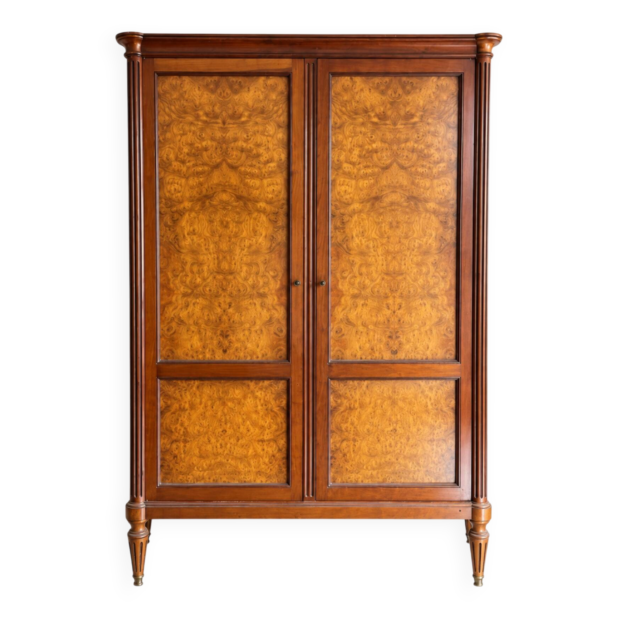 Vintage Louis XVI style wardrobe in elm burl – 2 doors
