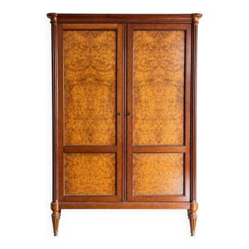 Vintage Louis XVI style wardrobe in elm burl – 2 doors