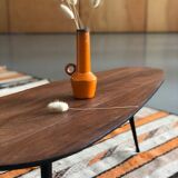 Teak and metal coffee table