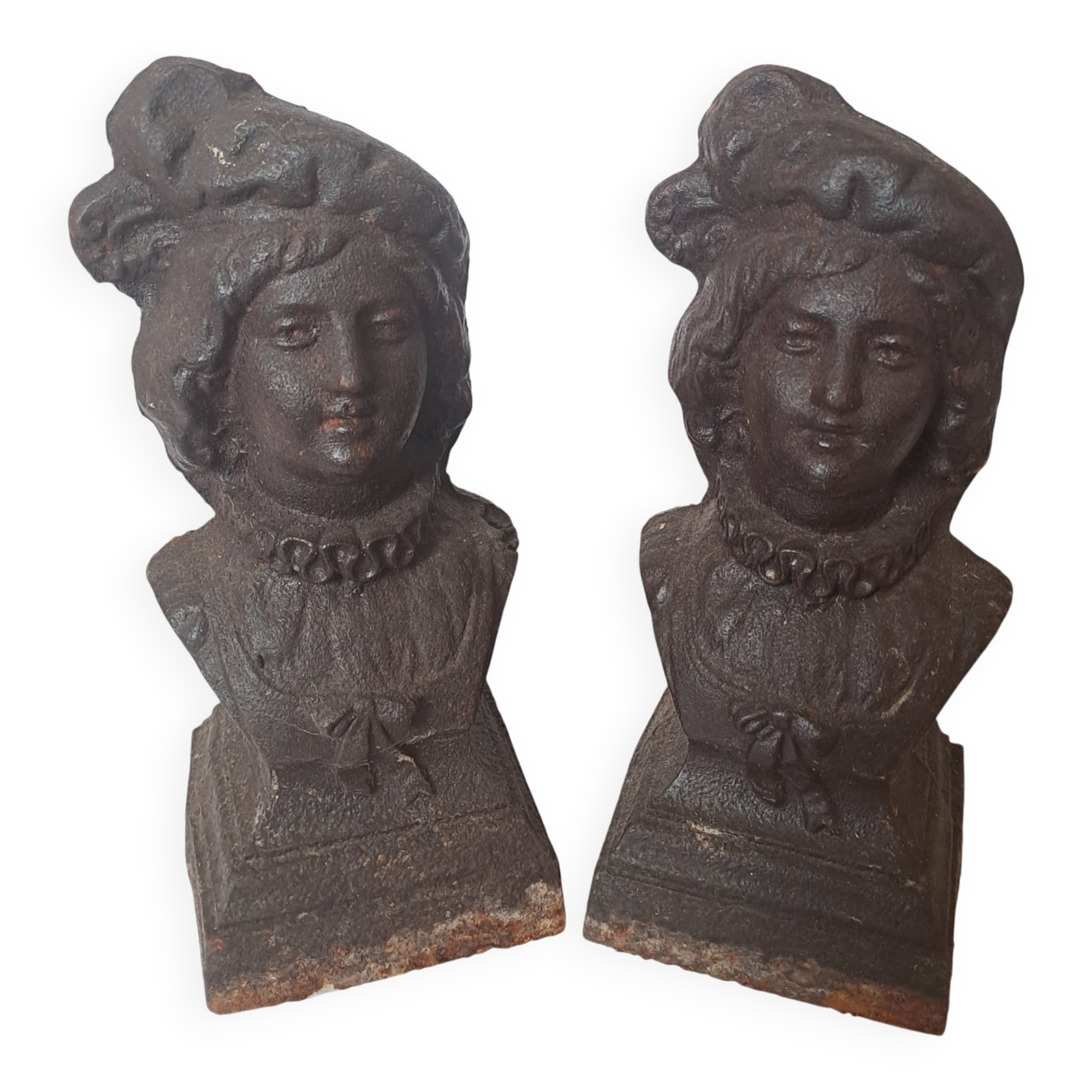 Pair of cast iron fire dogs