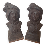 Pair of cast iron fire dogs
