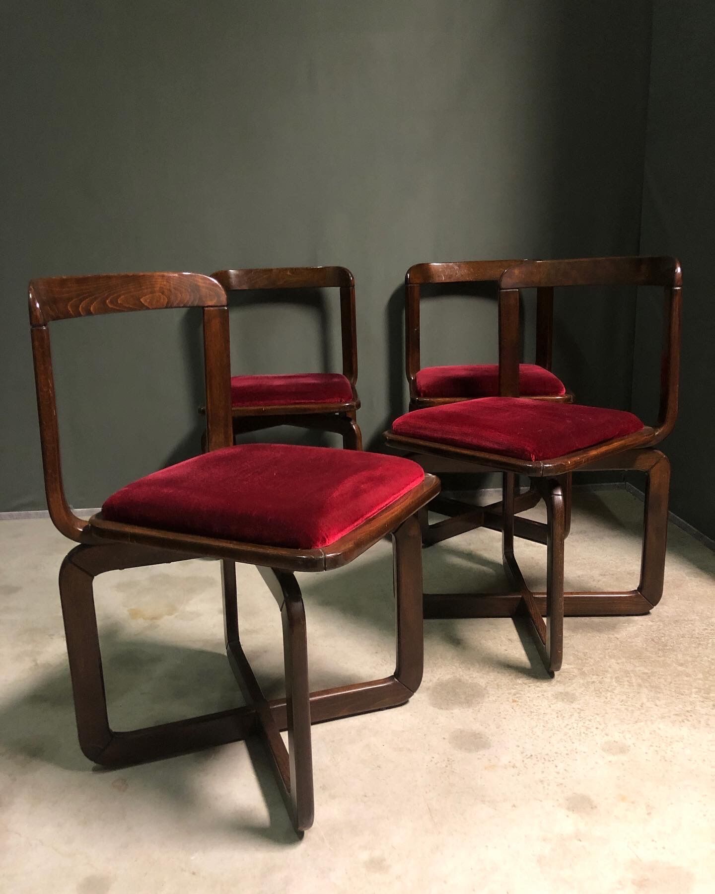 Set of 4 base italian dining chair's 1960