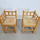 Dutch Modernist Art Deco Style Corner Chair in Oak and Rush, 1950s, Set of 2