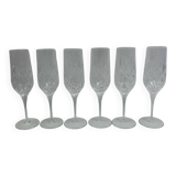 Set of 6 Royal Doulton Crystal Champagne Flutes