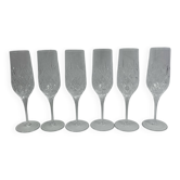 Set of 6 Royal Doulton Crystal Champagne Flutes