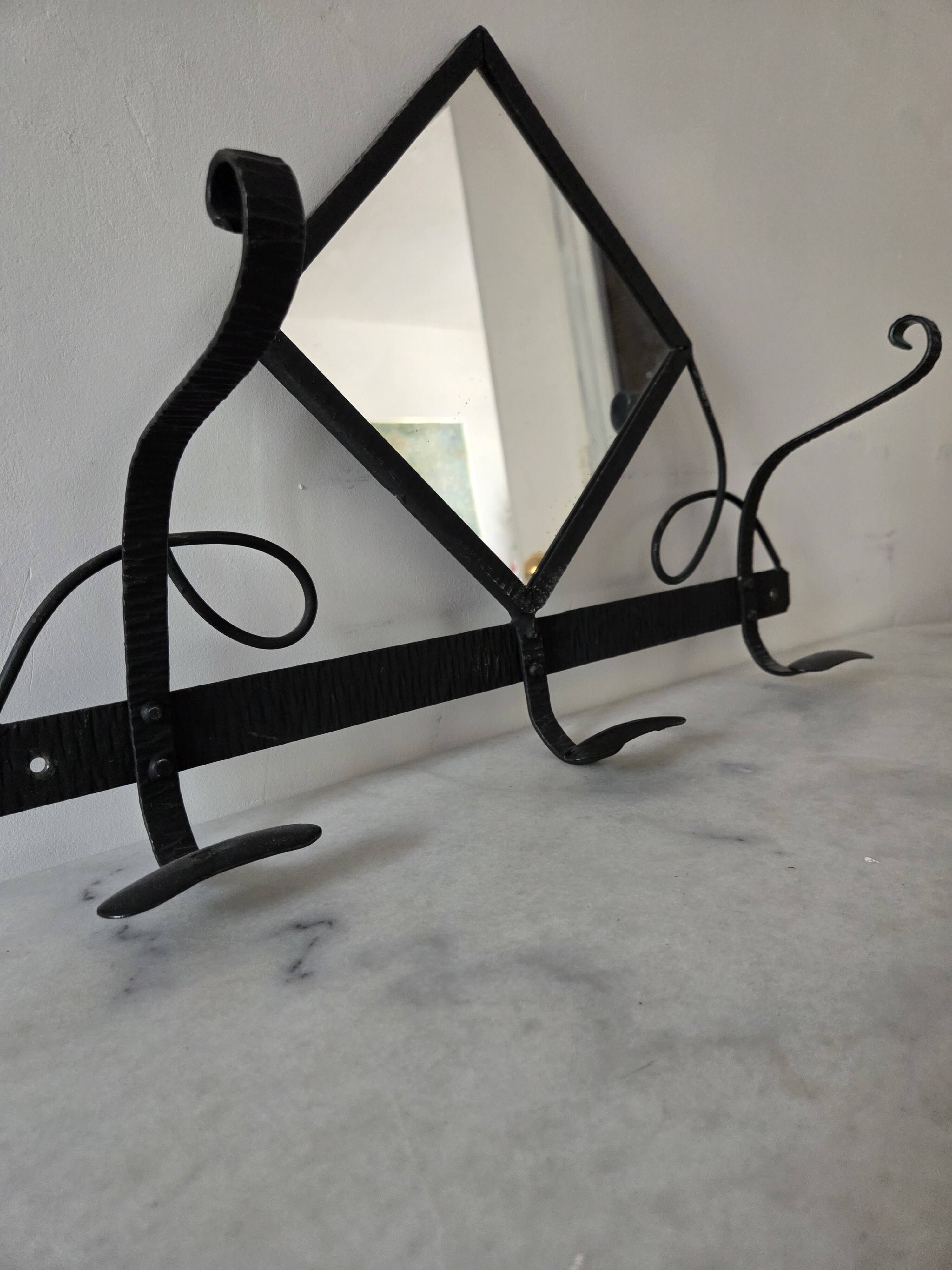 Wrought iron coat rack