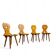 4 x folk / Tyroler / pine wood chairs / 1970