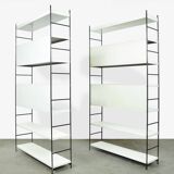 Industrial metal roomdivider / bookcases / bookshelves, 1960s Netherlands