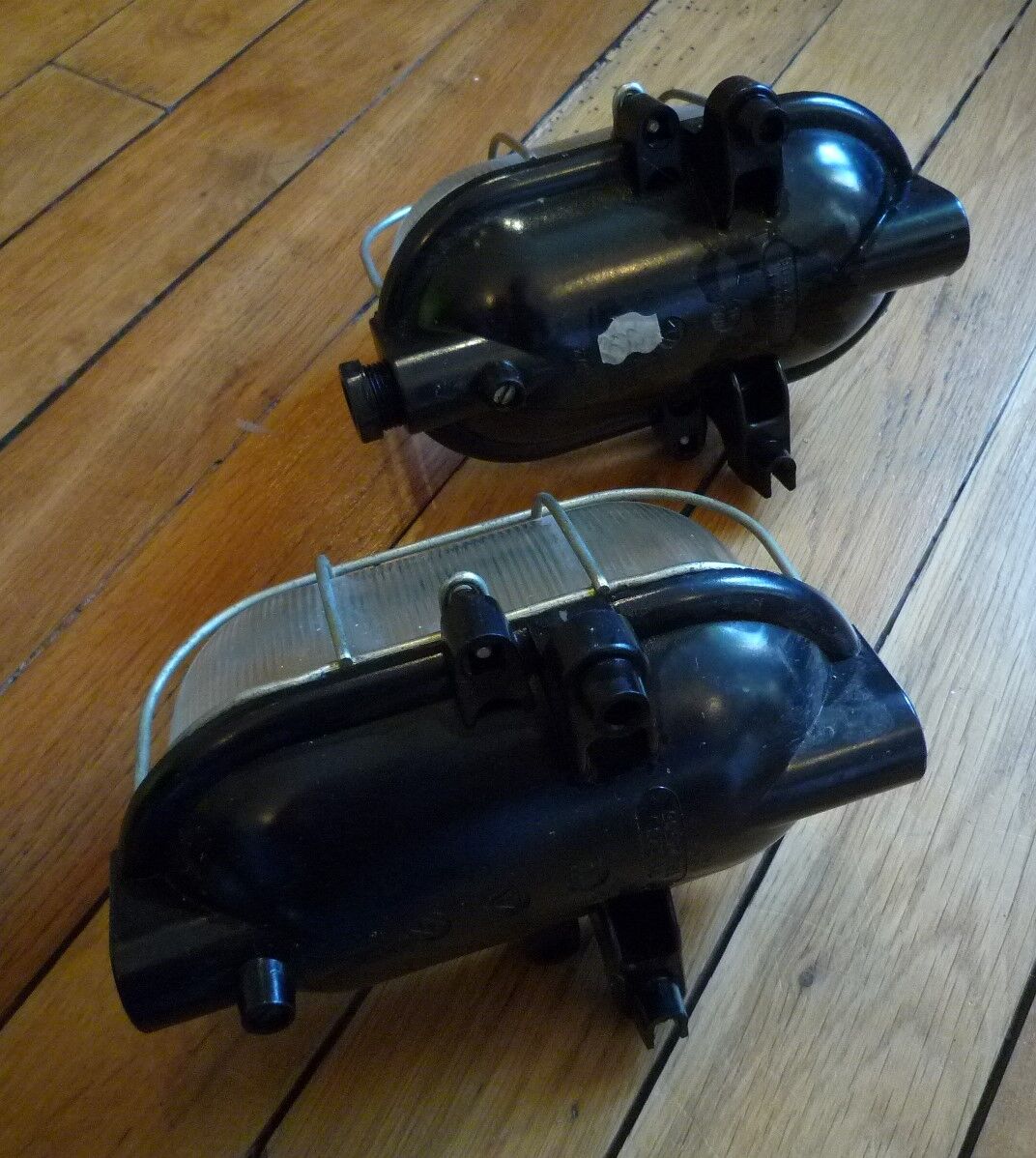 Pair of industrial wall lamps