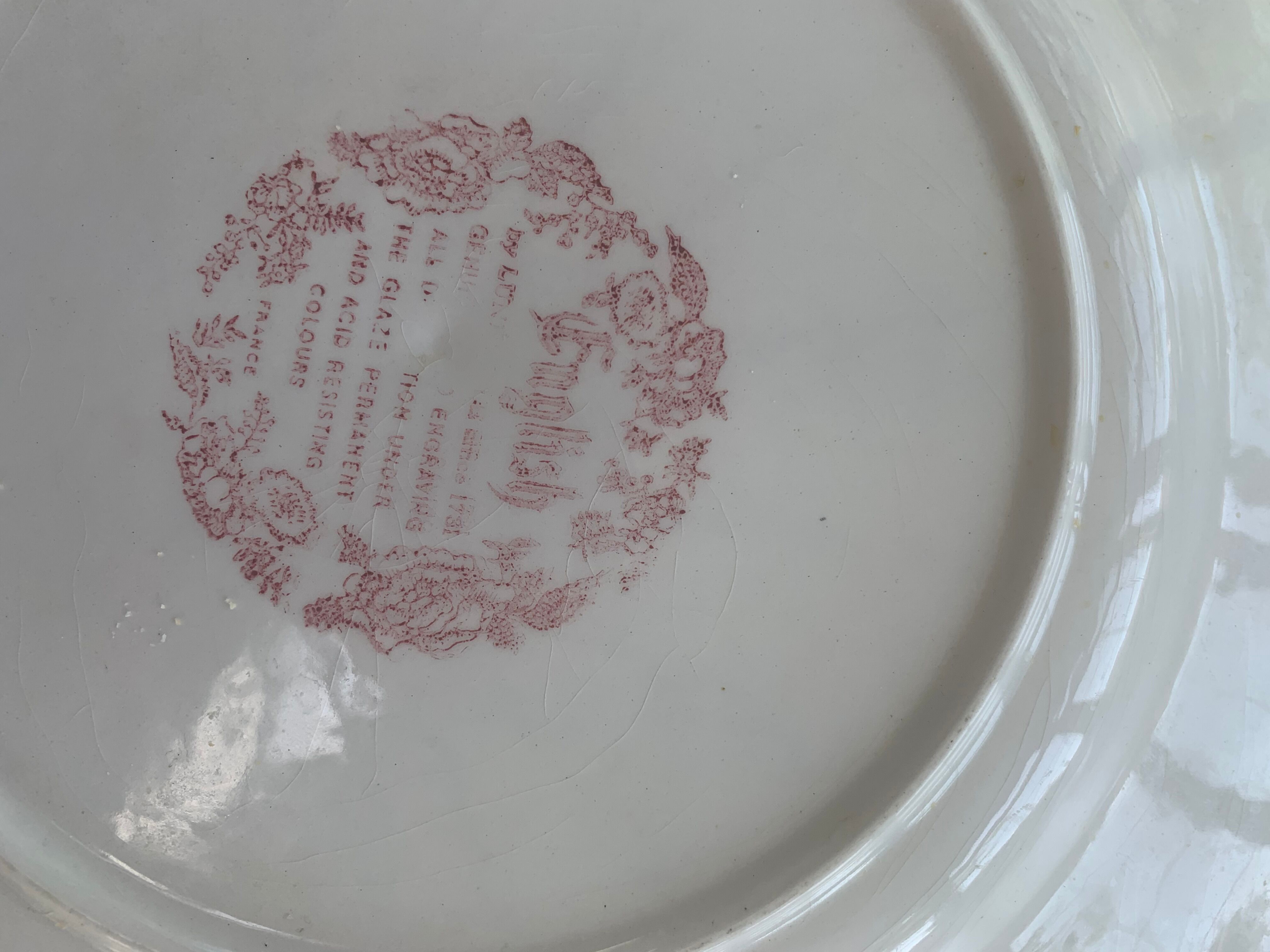 7 flat plates english pattern blue peasant scene vintage