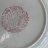 7 flat plates english pattern blue peasant scene vintage