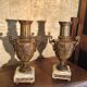 Pair of antique vases in Empire / Napoleon III style – bronze or regulus