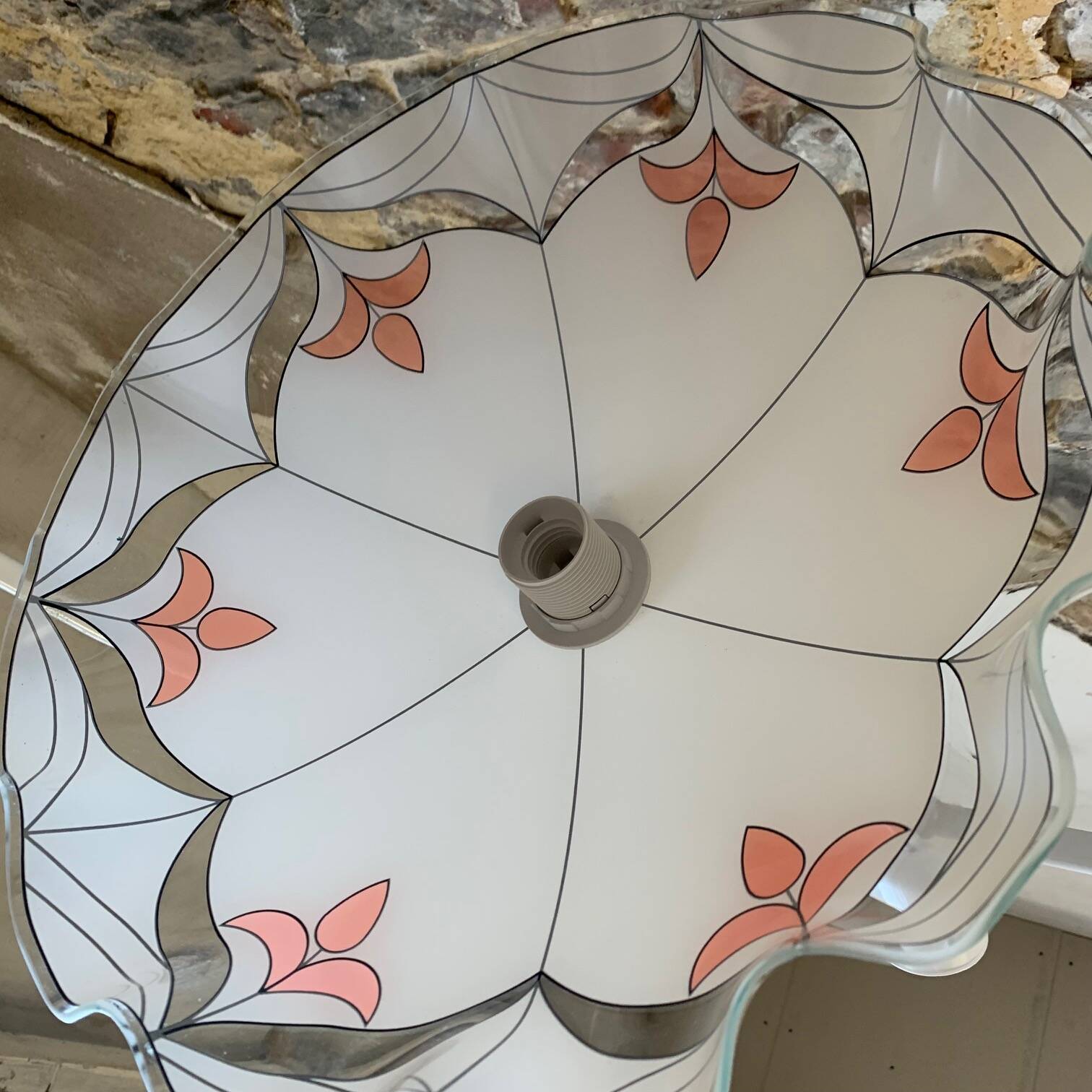 Glass pendant light from the 1980s, Yugoslavia