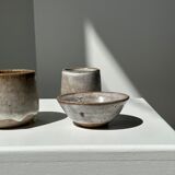 Meeting of three ceramic pieces: ice cup, small cup and small cup