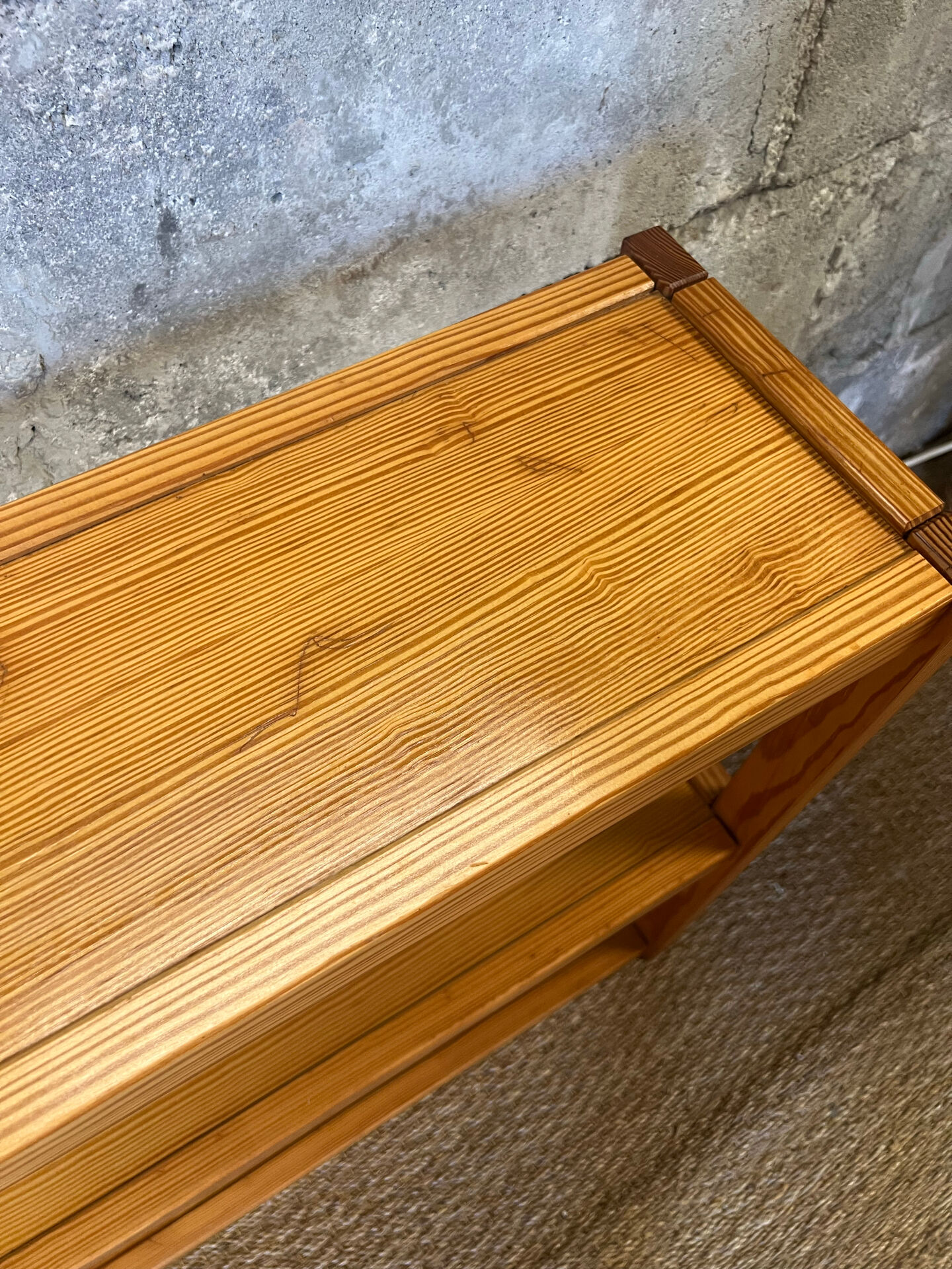 Vintage pine library shelves