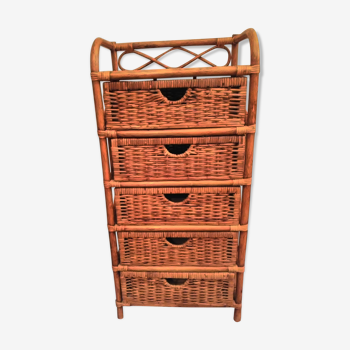 Chifonnier rattan chest of drawers