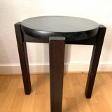 Black lacquered wooden stool