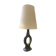 Lampe « anneau » céramique émaillée noire et jaune