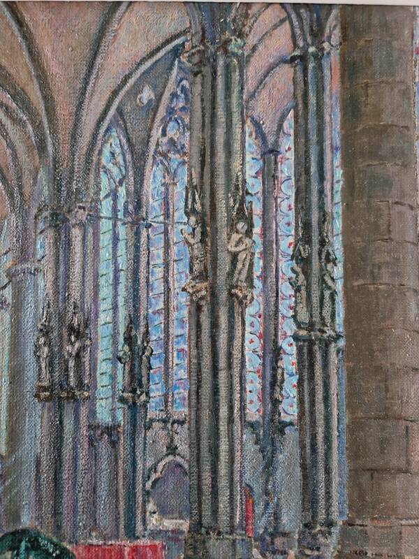 Christian Xapella (1927-2021) - Oil on canvas - Saint Nazaire Cathedral