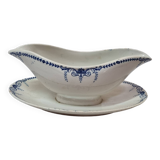 Austerlitz Lunéville earthenware sauce boat early 20th century