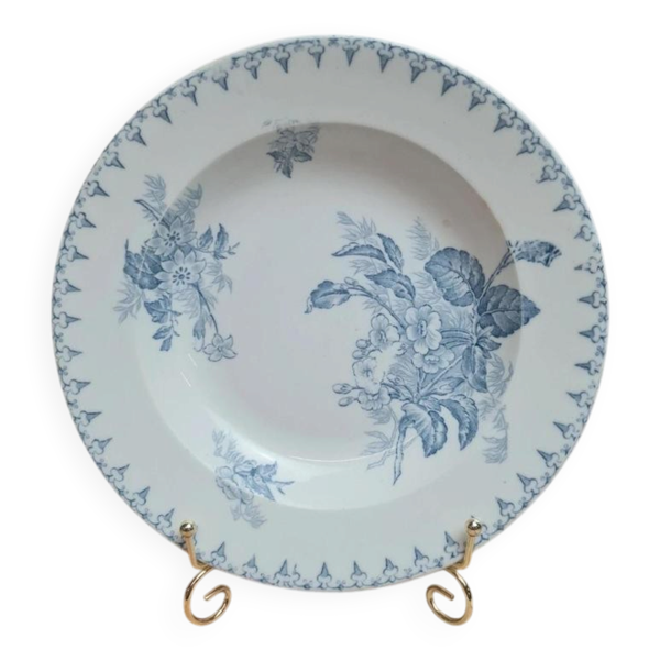 Assiette creuse ancienne Sarreguemines modèle Flore