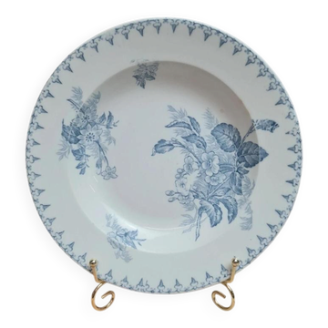Antique hollow plate Sarreguemines model Flore