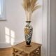 Grand vase floral multicolore en céramique Royal Gouda Porcelain Zuid Holland