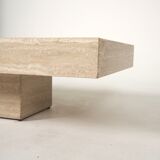 Vintage Italian coffee table in travertine, 1980s