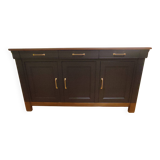 Pièce unique, Buffet/enfilade en bois massif 3 portes, 3 tiroir noir