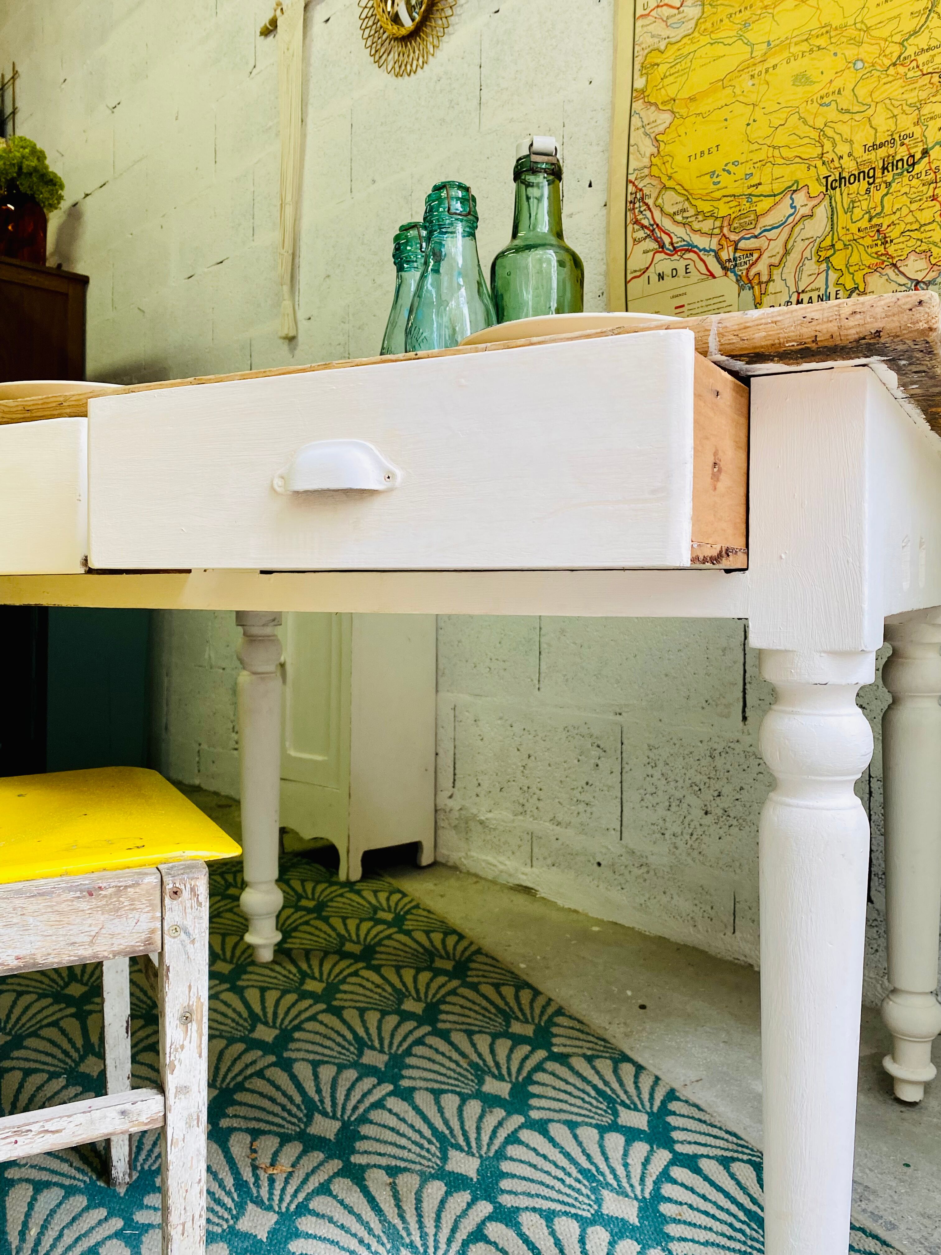 Bistro table feet turned