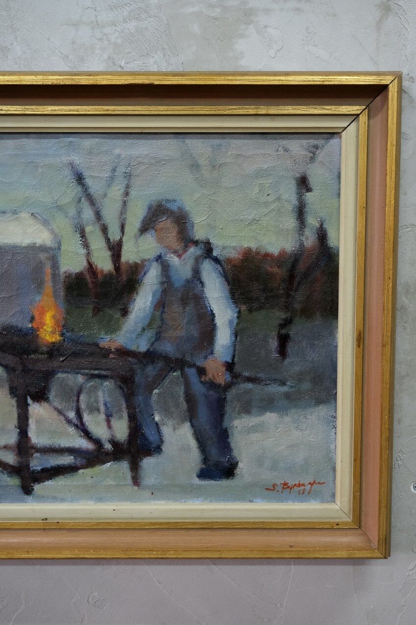 Swedish Artist, Figurative Modern Painting, 1951, Oil on Canvas, Framed