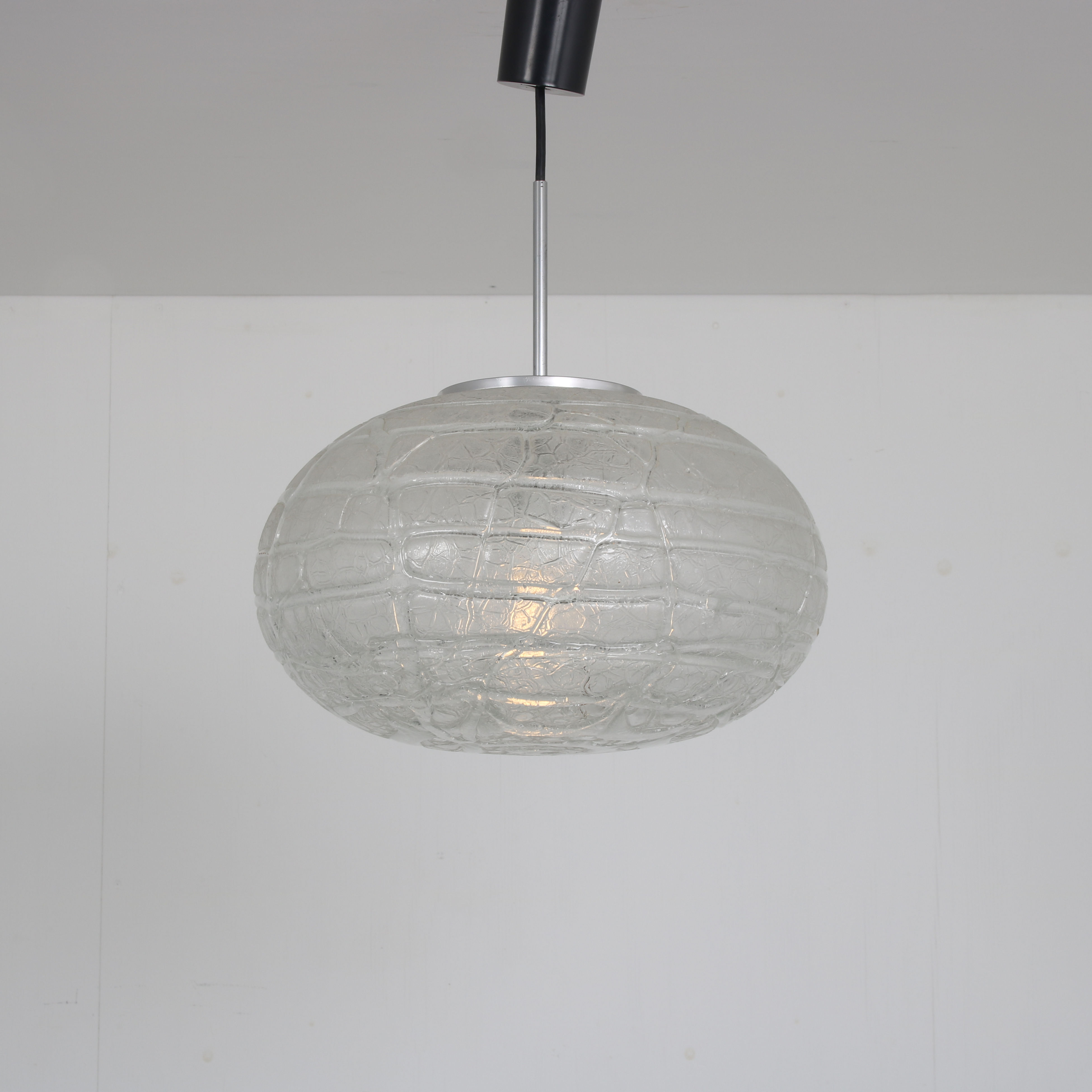 1960s Glass hanging lamp by Doria Leuchten, Germany