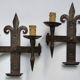 Duo of wrought iron wall lamps Atelier Marolles