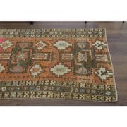 Vintage Turkish Oushak Handmade Wool Cotton Pink Runner Rug 96x242