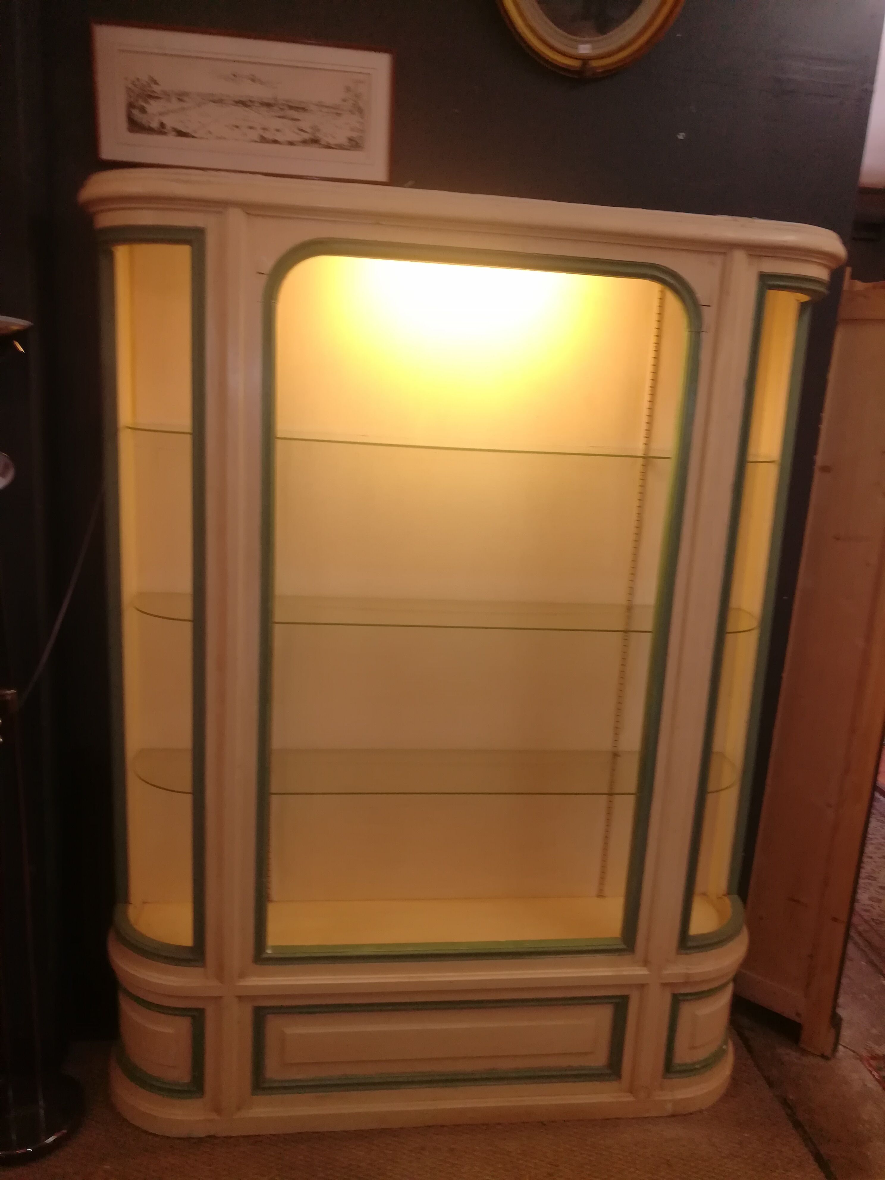 Library curved late nineteenth patina